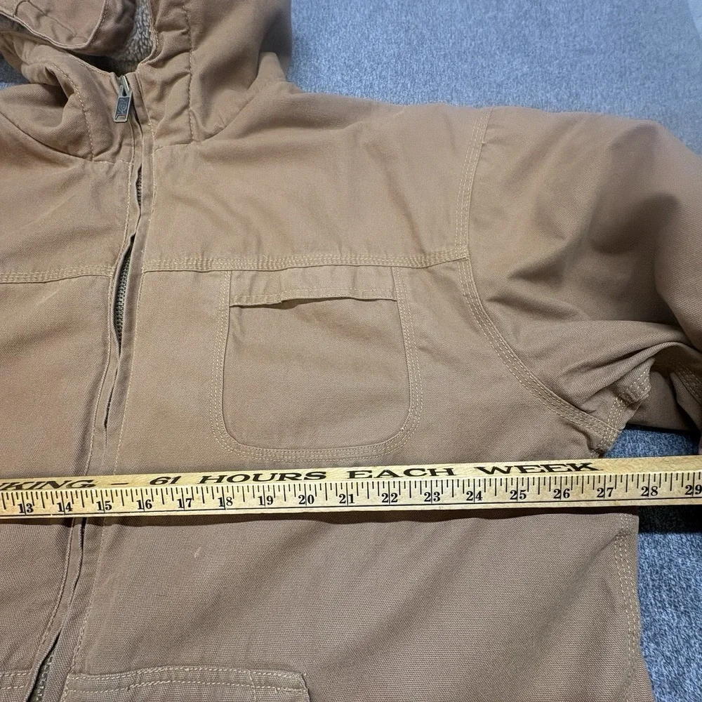 Vintage Dickies Hooded Jacket Men's 2XL Brown Duck Canvas Workwear Chore Detroit